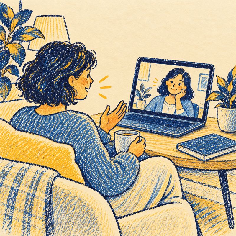 Ilustrace: online terapie